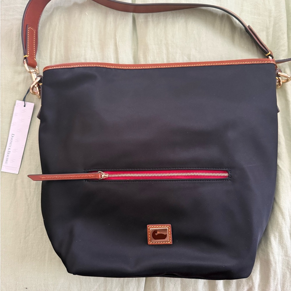 Dooney & Bourke Black and Brown Shoulder Bag